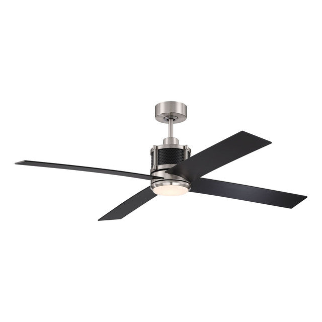 GRG56BNKFB4 - Gregory 56" 4 Blade Ceiling Fan with Light Kit - Wi-Fi Remote Control - Brushed Polish