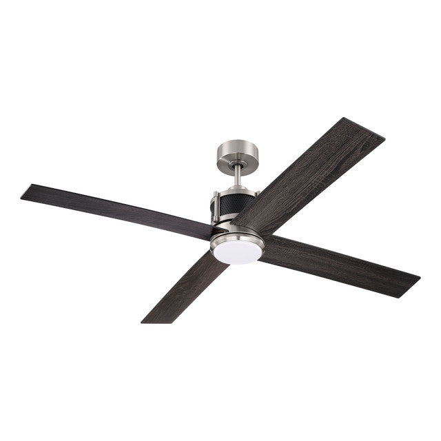 GRG56BNKFB4 - Gregory 56" 4 Blade Ceiling Fan with Light Kit - Wi-Fi Remote Control - Brushed Polish