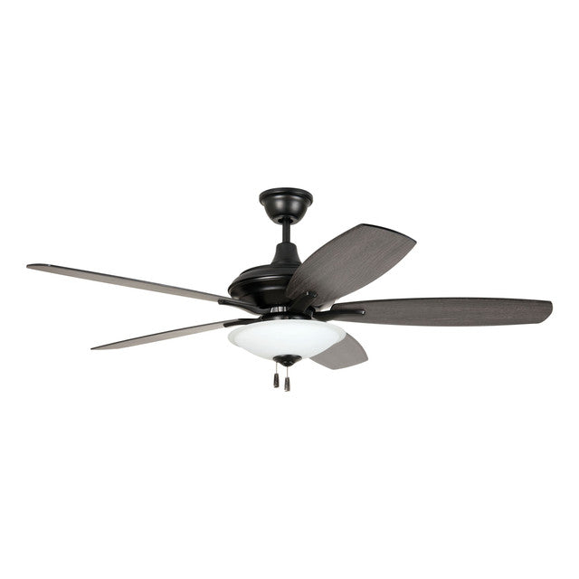 JAM52FB5-LED - Jamison 52" 5 Blade Ceiling Fan with Light Kit - Pull Chain - Matte Black