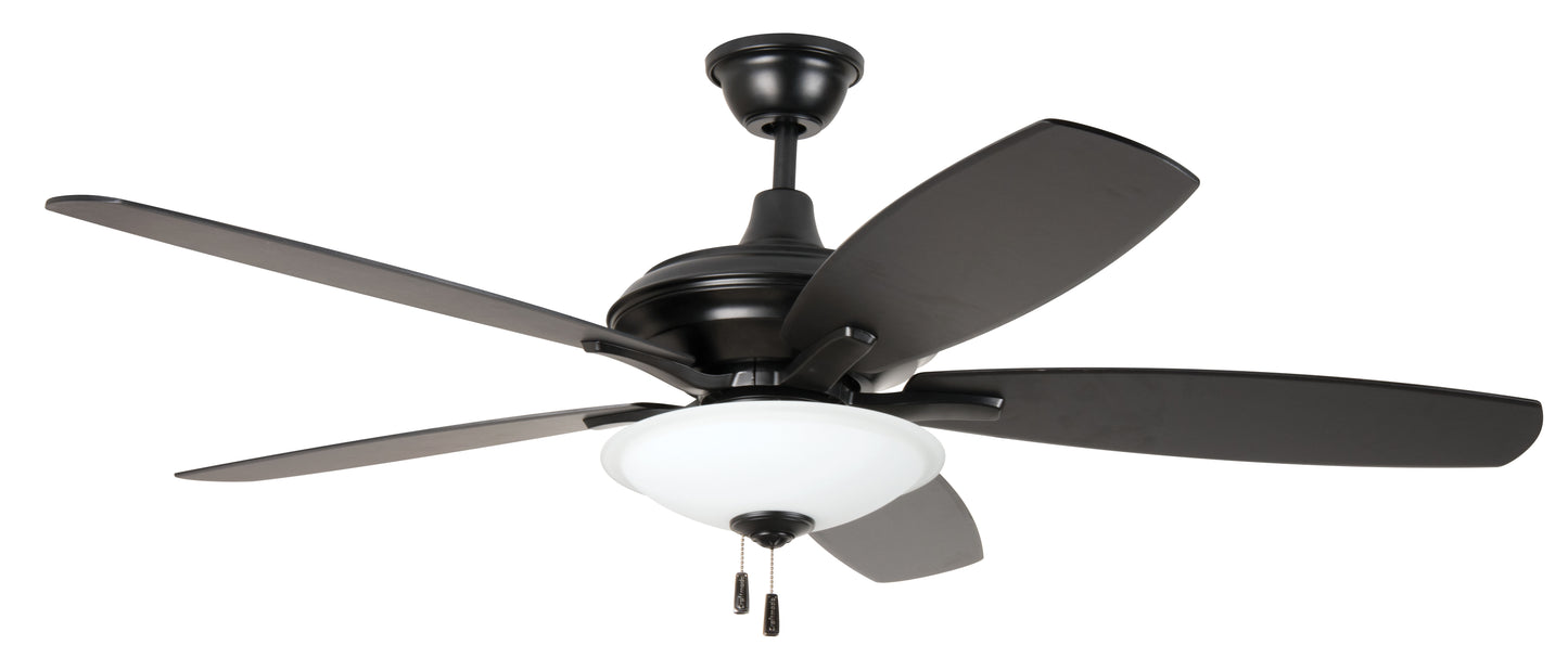 JAM52FB5-LED - Jamison 52" 5 Blade Ceiling Fan with Light Kit - Pull Chain - Matte Black