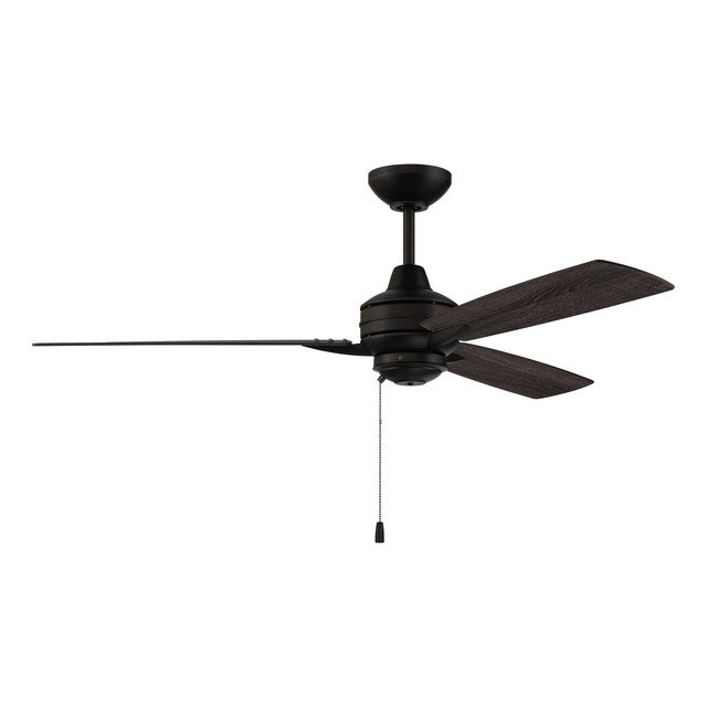 MOT52FB3 - Moto 52" 3 Blade Indoor / Outdoor Ceiling Fan - Pull Chain - Flat Black