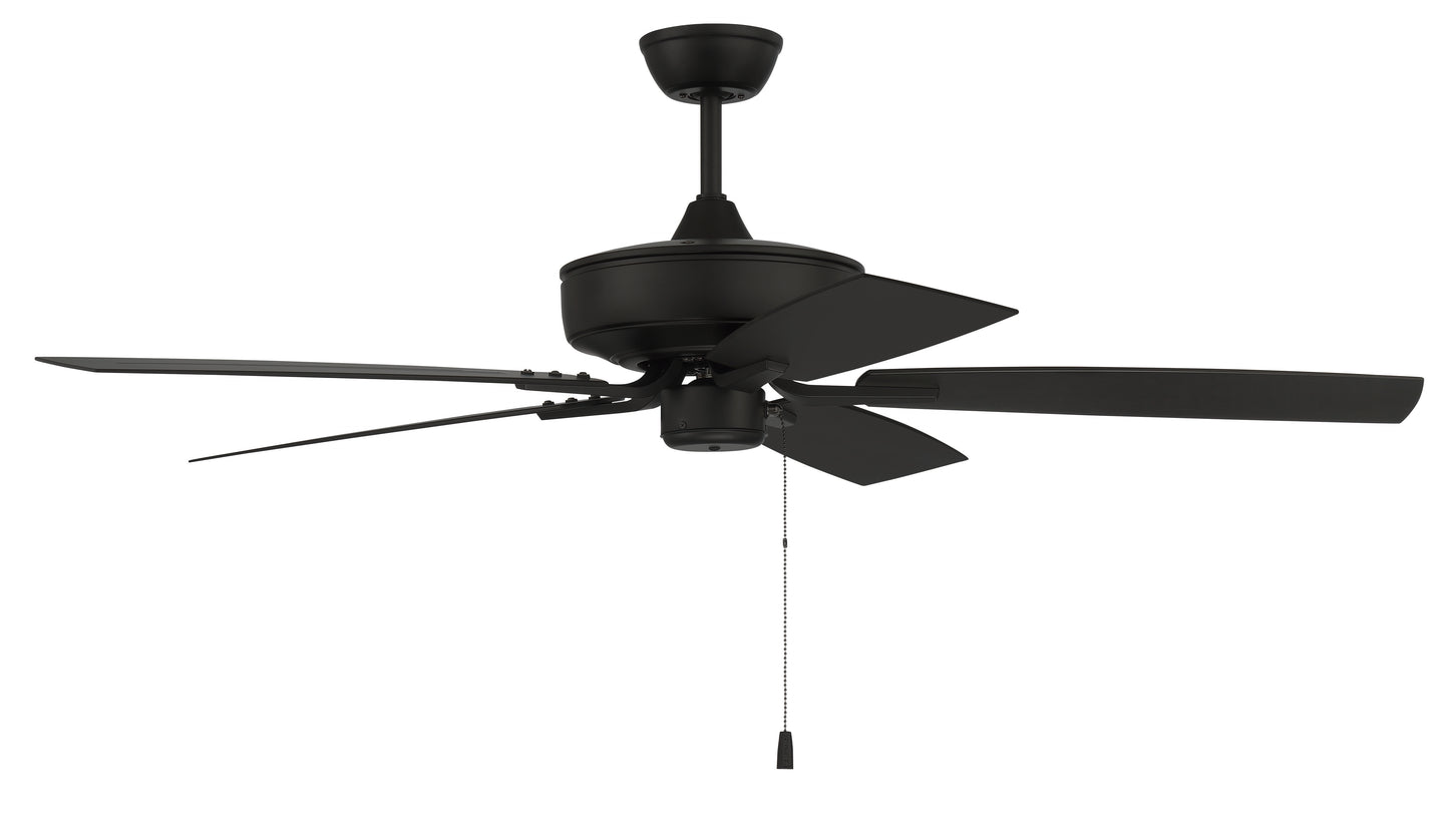 OP52FB5 - Outdoor Pro Plus 52" 5 Blade Indoor / Outdoor Ceiling Fan - Pull Chain - Flat Black