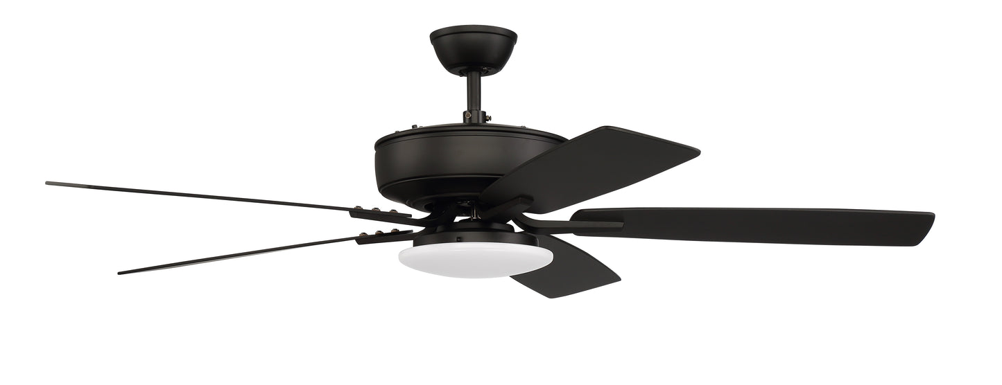 P112FB5-52FBGW - Pro Plus 112 52" 5 Blade Ceiling Fan with Light Kit - Wall Control - Flat Black