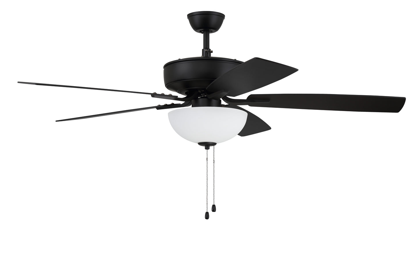 P211FB5-52FBGW - Pro Plus 211 52" 5 Blade Ceiling Fan with Light Kit - Pull Chain - Flat Black