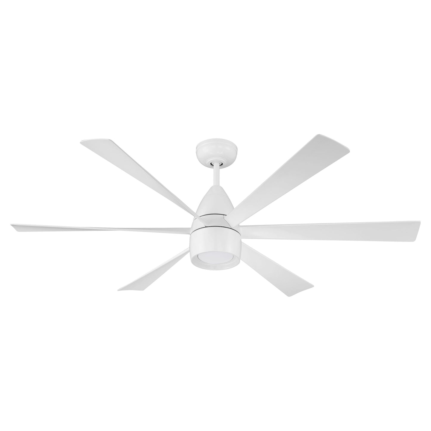 QRK54W6 - Quirk 54" 6 Blade Indoor / Outdoor Ceiling Fan with Light Kit - Wi-Fi Remote Control - Whi