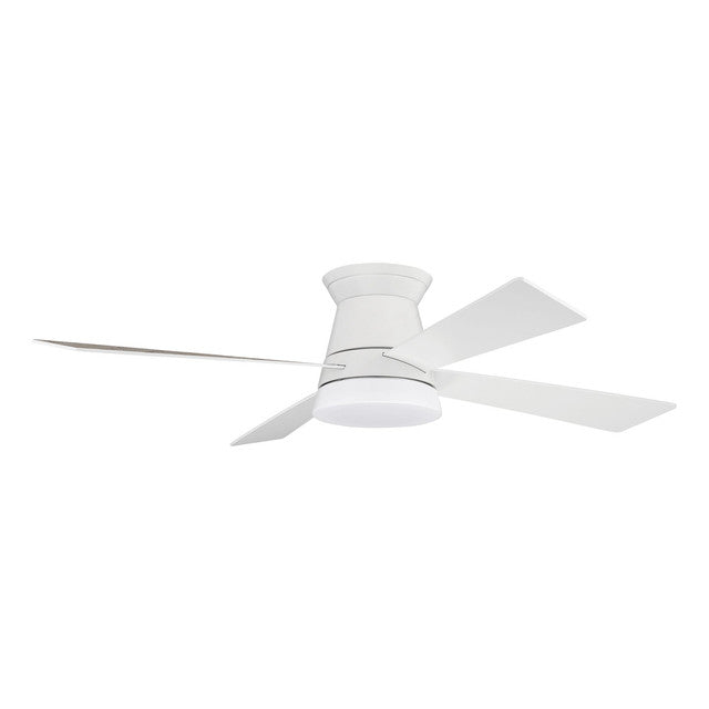 REV52W4 - Revello 52" 4 Blade Ceiling Fan with Light Kit - Remote & Wall Control - White