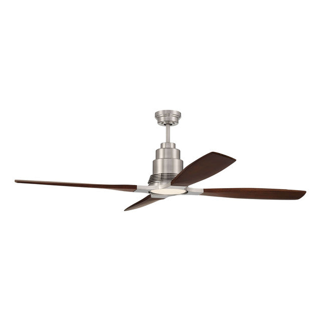 RIC60BNK4 - Ricasso 60" 4 Blade Ceiling Fan with Light Kit - Remote & Wall Control - Brushed Polishe