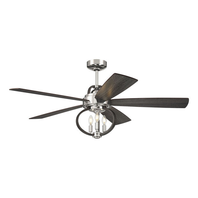 RSE52PLN5 - Reese 52" 5 Blade Ceiling Fan with Light Kit - Wi-Fi Remote Control - Polished Nickel