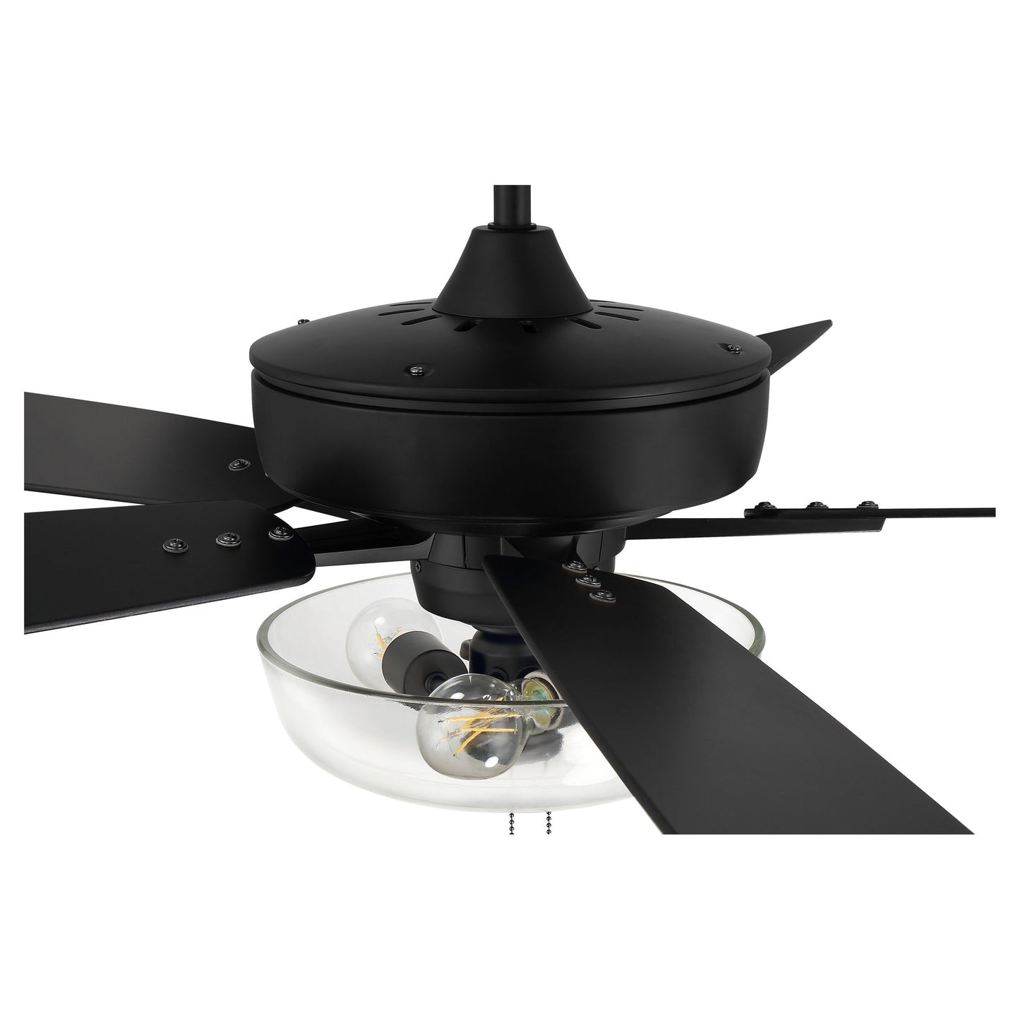 S101FB5-60FBGW - Super Pro 101 60" 5 Blade Ceiling Fan with Light Kit - Pull Chain - Flat Black