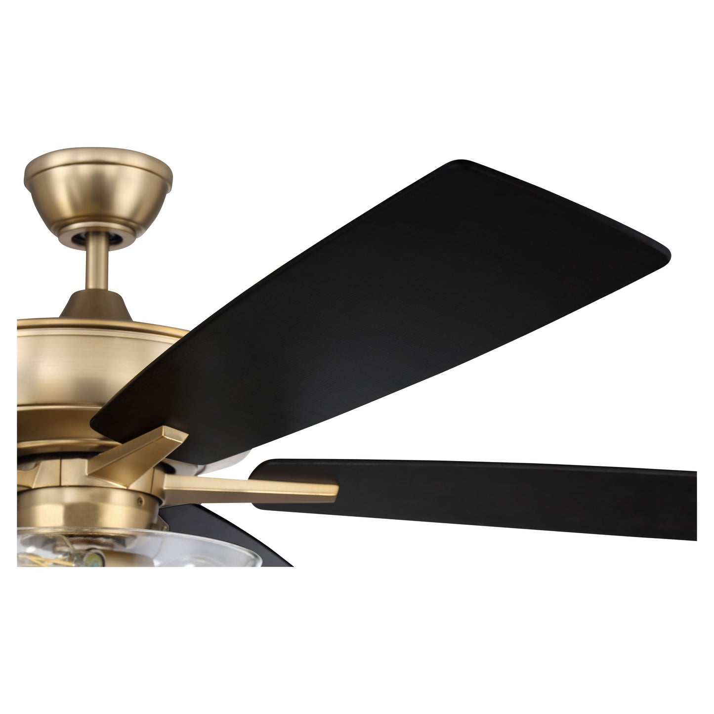 S101SB5-60BWNFB - Super Pro 101 60" 5 Blade Ceiling Fan with Light Kit - Pull Chain - Satin Brass