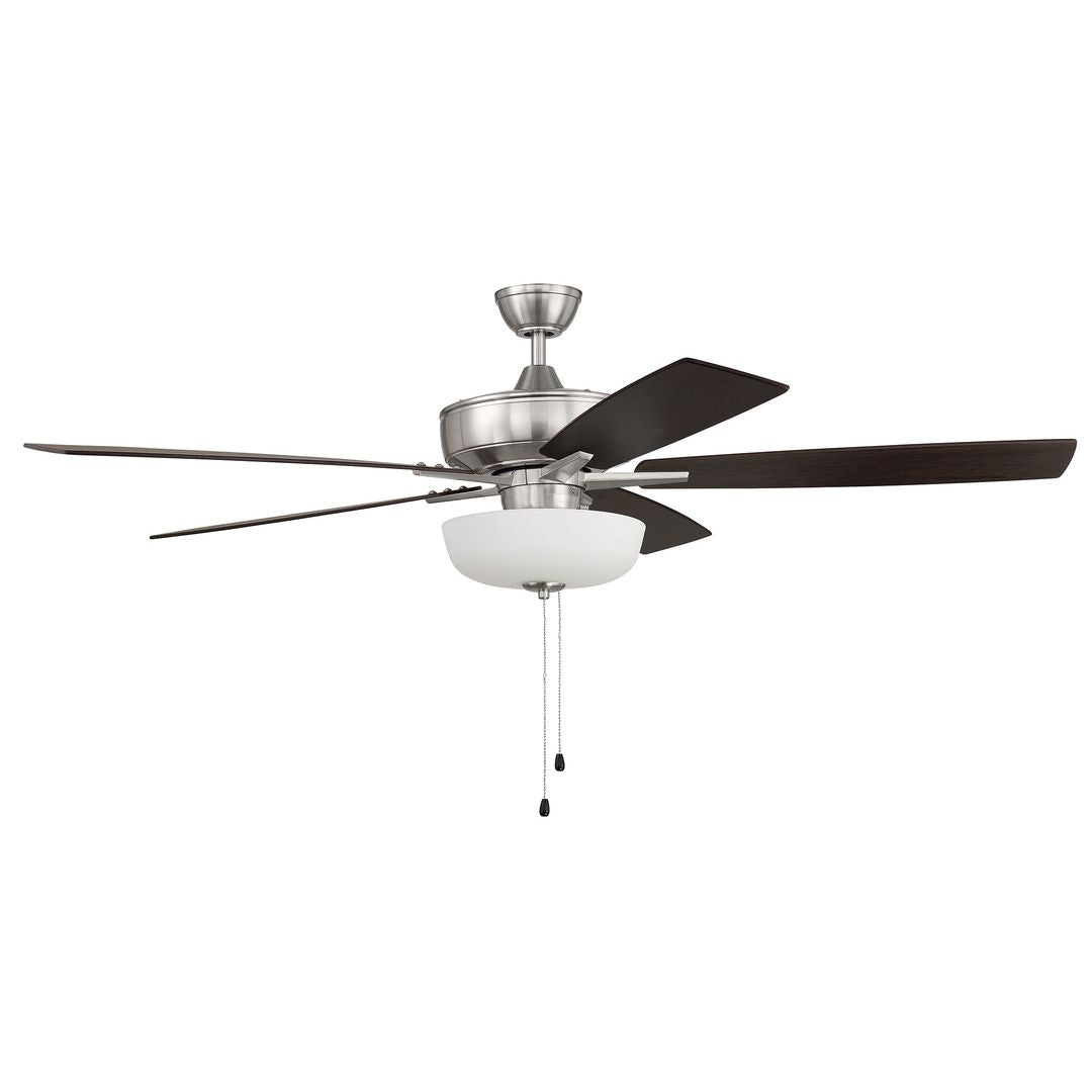 S111BNK5-60DWGWN - Super Pro 111 60" 5 Blade Ceiling Fan with Light Kit - Pull Chain - Brushed Polis