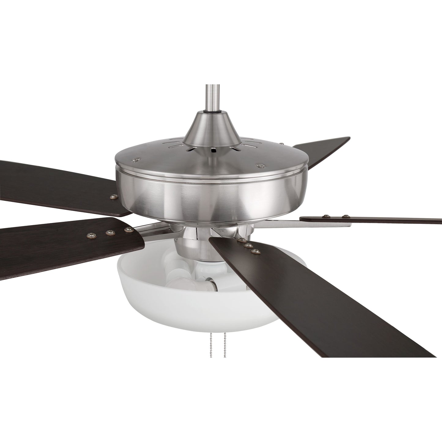 S111BNK5-60DWGWN - Super Pro 111 60" 5 Blade Ceiling Fan with Light Kit - Pull Chain - Brushed Polis