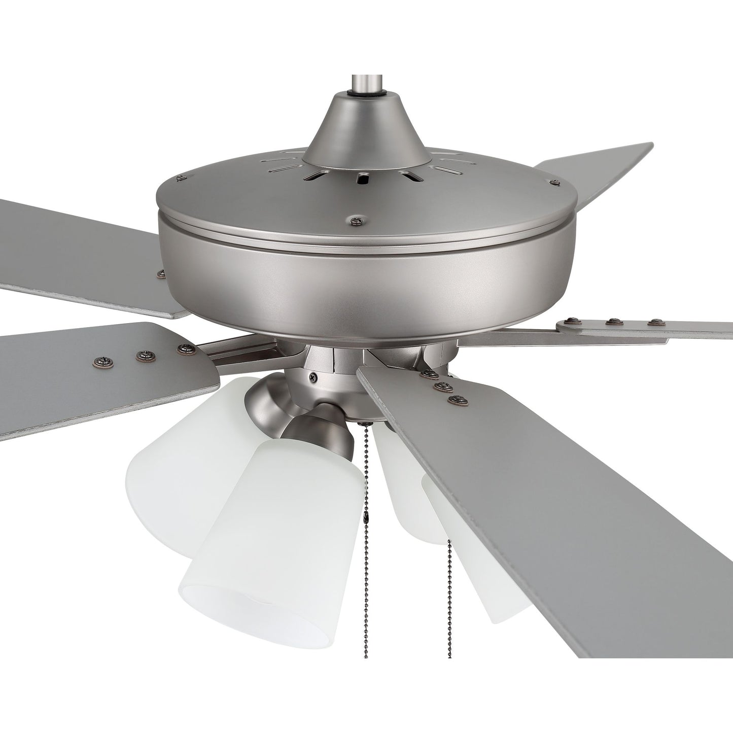 S114BN5-60BNGW - Super Pro 114 60" 5 Blade Ceiling Fan with Light Kit - Pull Chain - Brushed Satin N