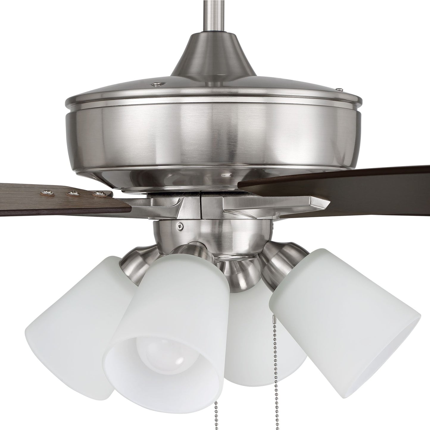 S114BNK5-60DWGWN - Super Pro 114 60" 5 Blade Ceiling Fan with Light Kit - Pull Chain - Brushed Polis