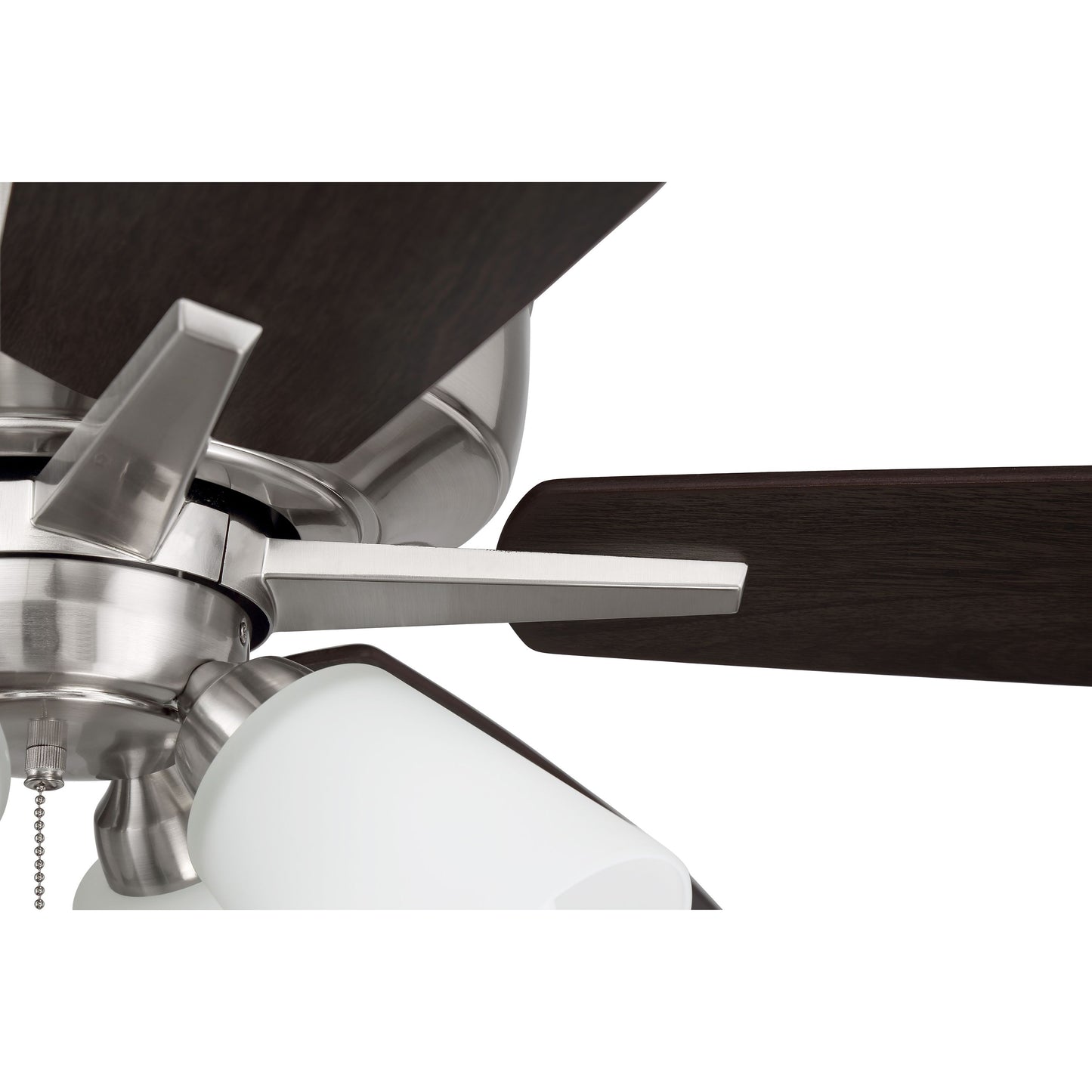 S114BNK5-60DWGWN - Super Pro 114 60" 5 Blade Ceiling Fan with Light Kit - Pull Chain - Brushed Polis