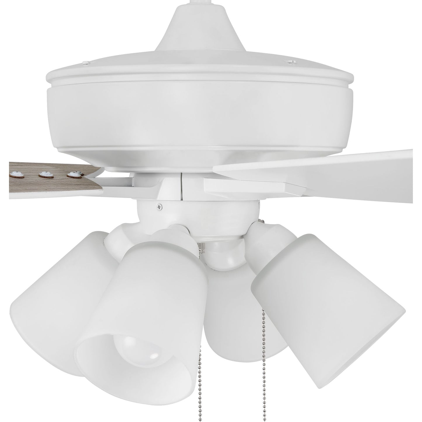 S114W5-60WWOK - Super Pro 114 60" 5 Blade Ceiling Fan with Light Kit - Pull Chain - White