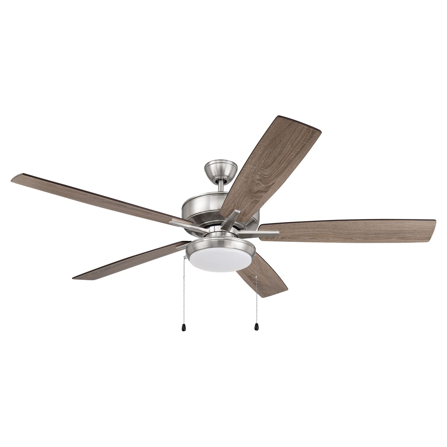 S119BNK5-60DWGWN - Super Pro 119 60" 5 Blade Ceiling Fan with Light Kit - Pull Chain - Brushed Polis