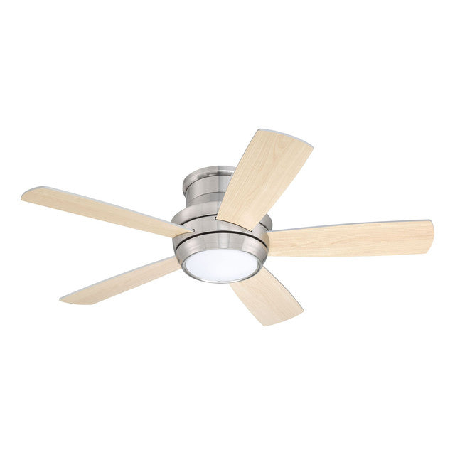 TMPH44BNK5 - Tempo Hugger 44" 5 Blade Ceiling Fan with Light Kit - Remote & Wall Control - Brushed P