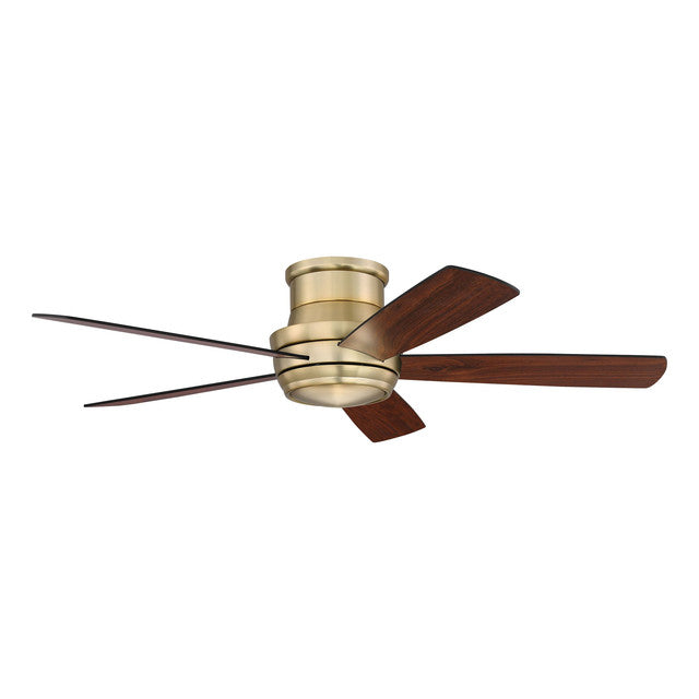 TMPH52SB5 - Tempo Hugger 52" 5 Blade Ceiling Fan with Light Kit - Remote & Wall Control - Satin Bras