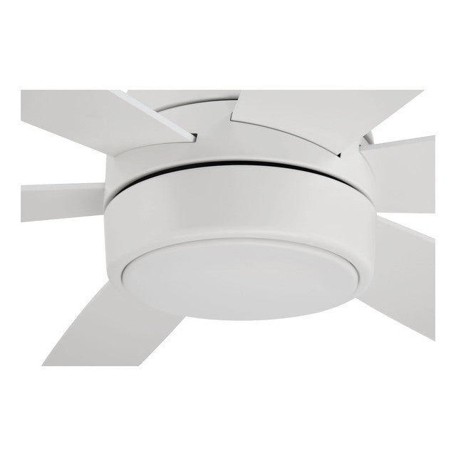 TRV52W6 - Trevor 52" 6 Blade Indoor / Outdoor Ceiling Fan with Light Kit - Remote Control - White