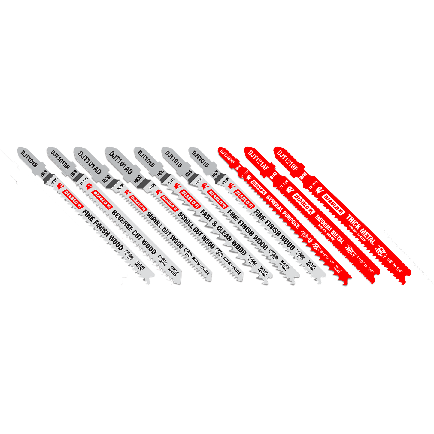 DJT10S - 10 pc T-Shank Jig Saw Blade Set for Wood & Metal (10-Piece)