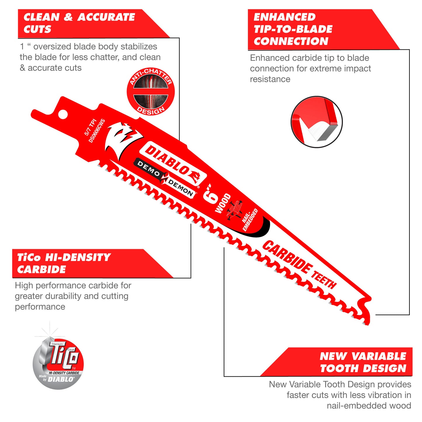 Demo Demon Carbide Recip Blade for Nail-Embedded Wood (3-Pack)