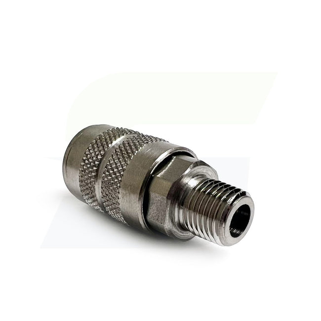 2FM2-S - 1/4" F-Series Stainless Steel Pneumatic Manual Male Threaded Coupler