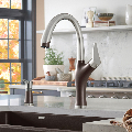 443040 - Artona Pull-Down Dual-Spray Kitchen Faucet - PVD Steel/Soft White