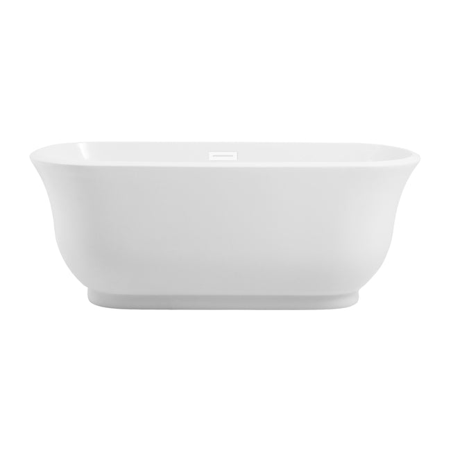 Coralie 59" Soaking Bathtub in Glossy White with Polished White Trim