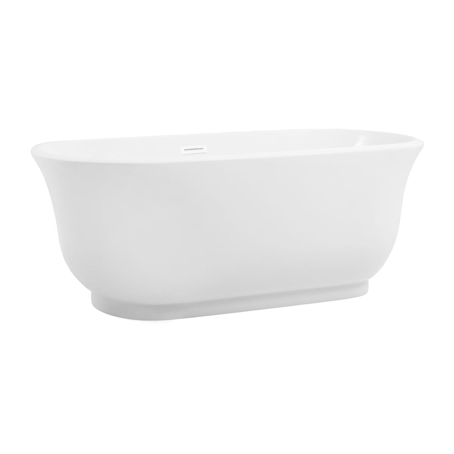 Coralie 59" Soaking Bathtub in Glossy White with Polished White Trim