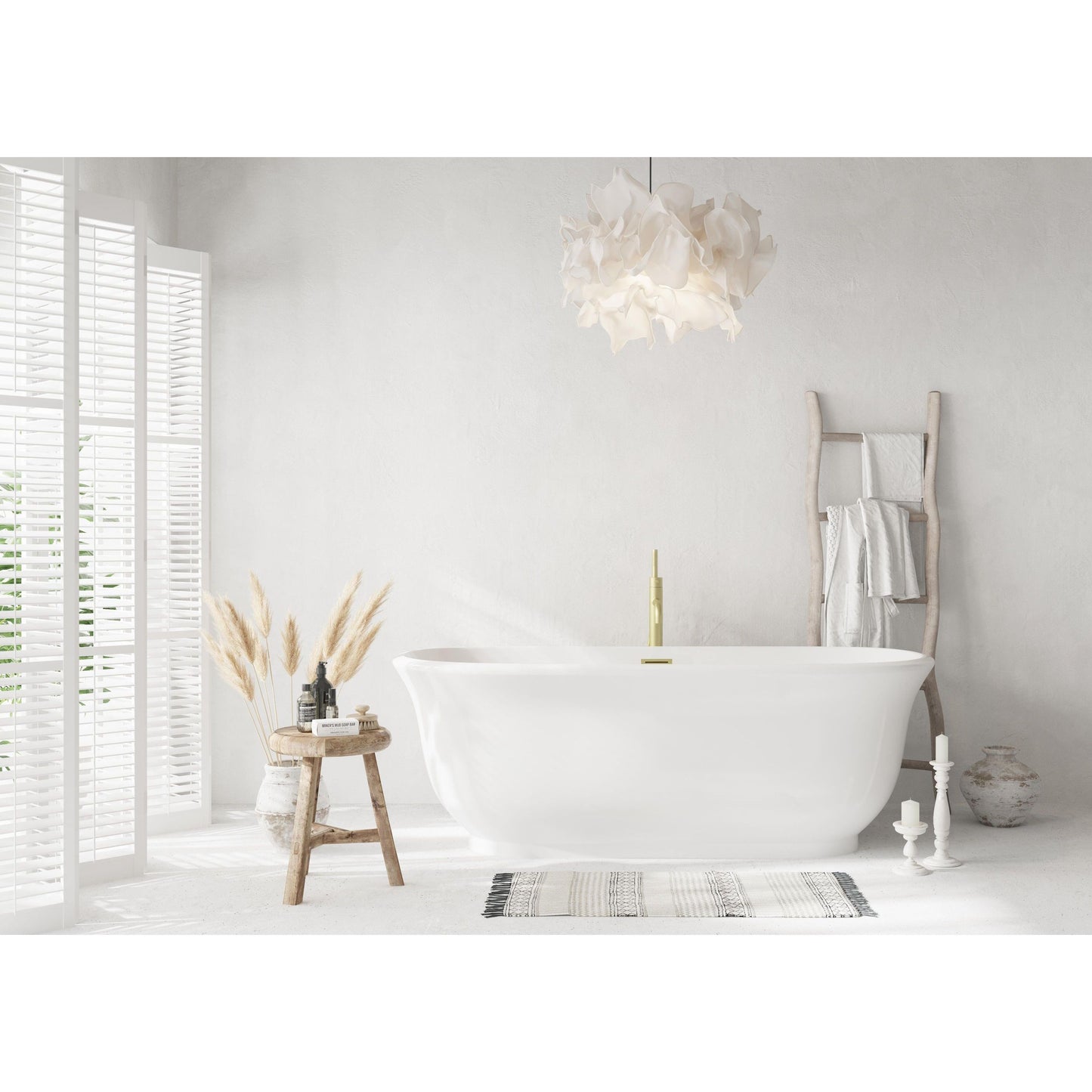 Coralie 67" Soaking Bathtub in Glossy White