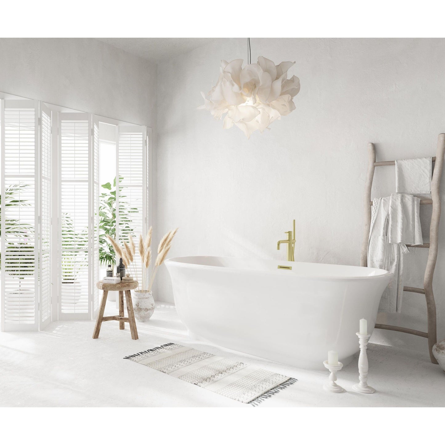 Coralie 67" Soaking Bathtub in Glossy White