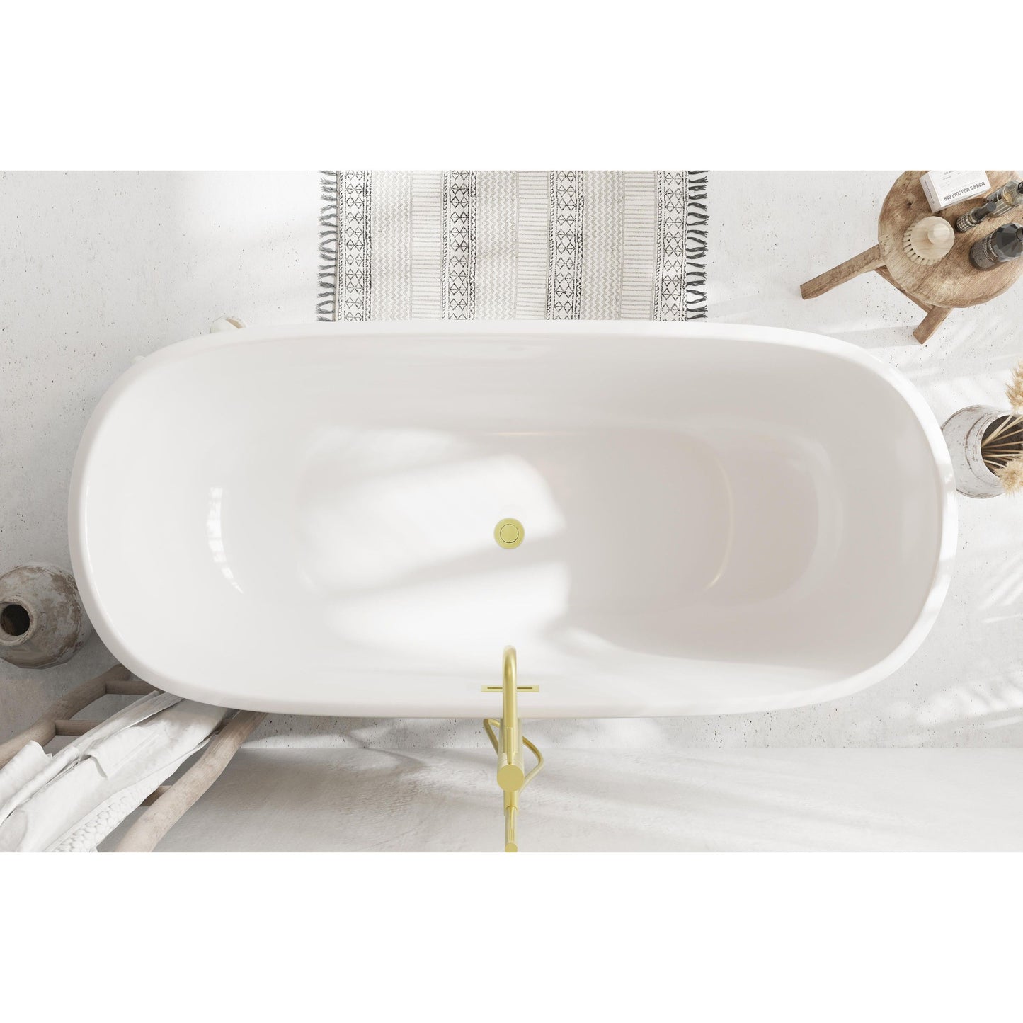 Coralie 67" Soaking Bathtub in Glossy White