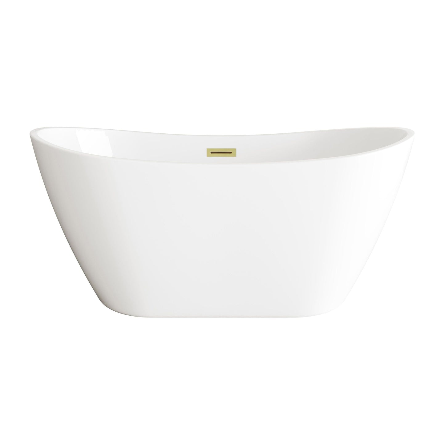 Ines 59" Soaking Bathtub in Glossy White