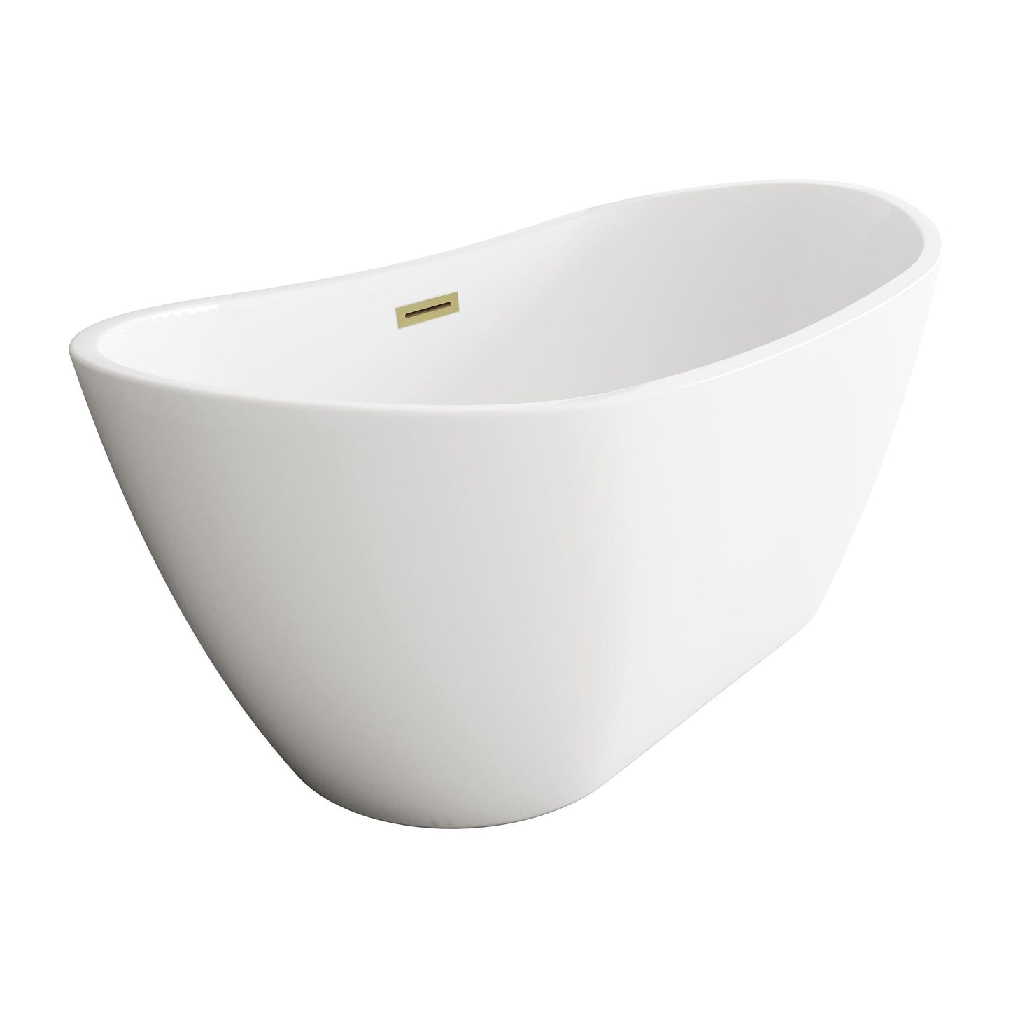 Ines 59" Soaking Bathtub in Glossy White