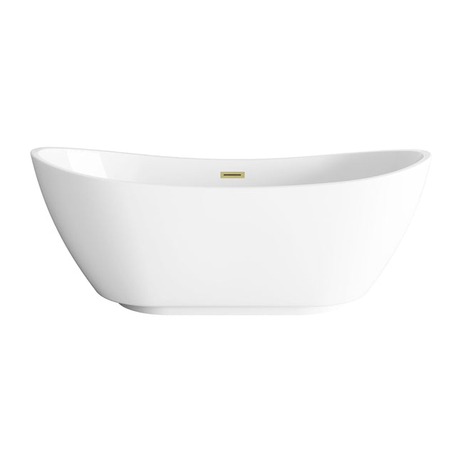 Ines 67" Soaking Bathtub in Glossy White