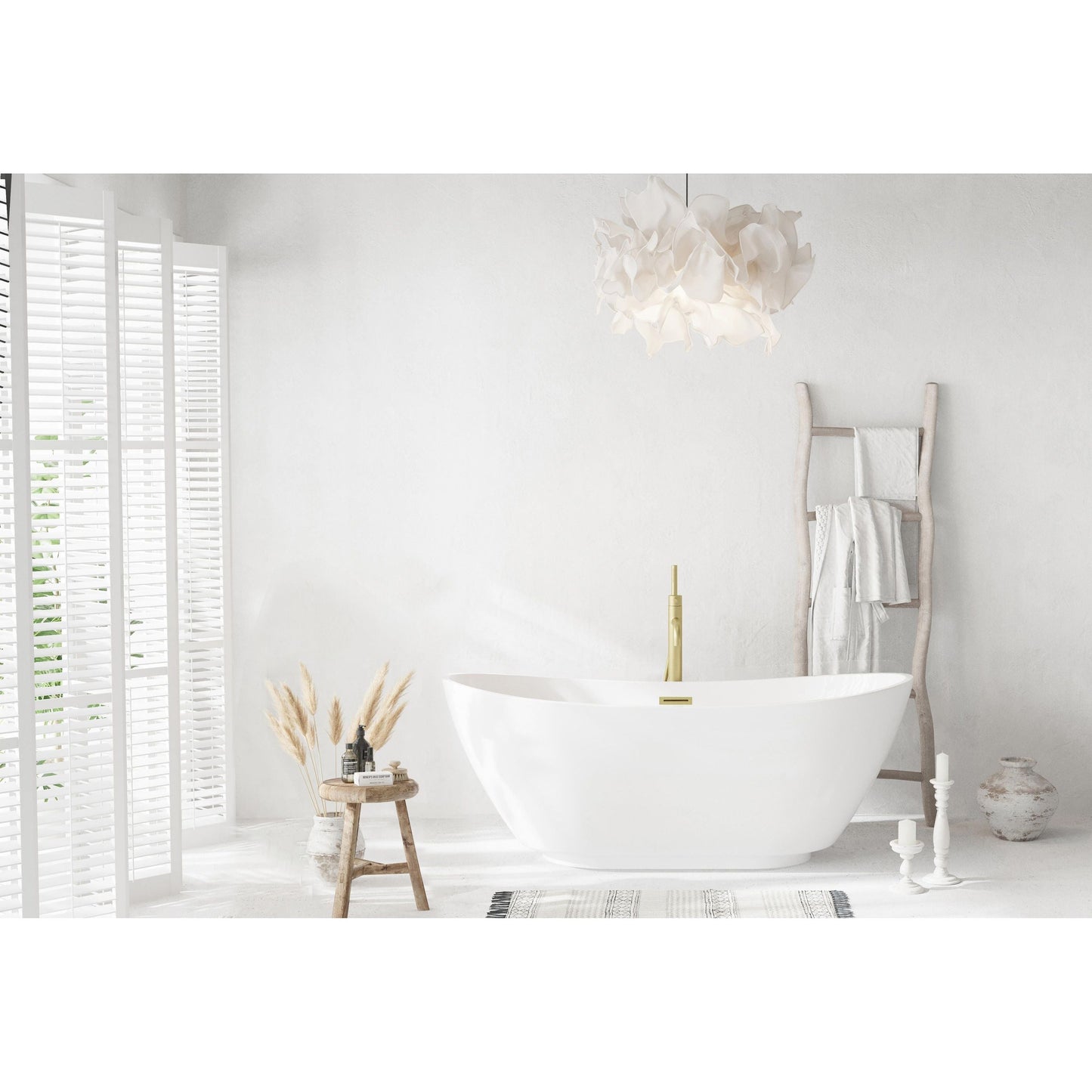 Ines 67" Soaking Bathtub in Glossy White