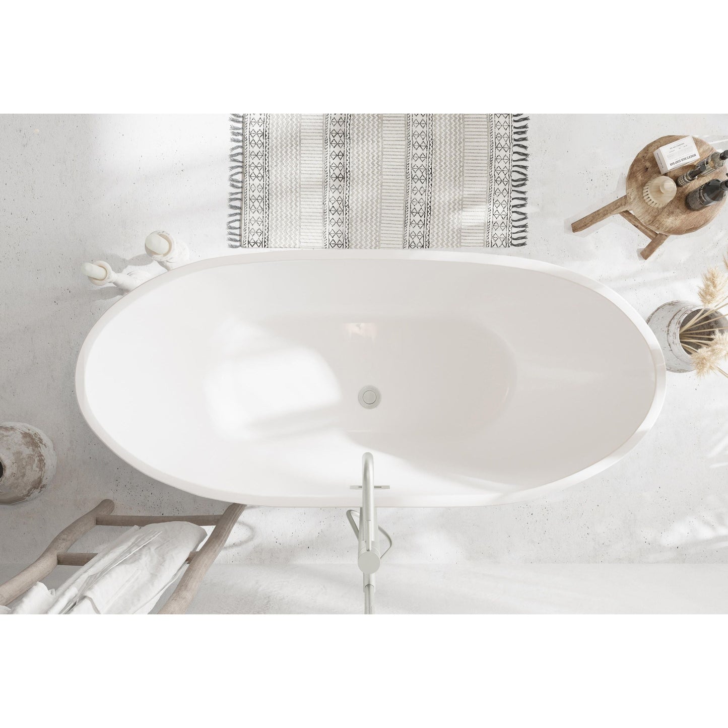 Ines 67" Soaking Bathtub in Glossy White