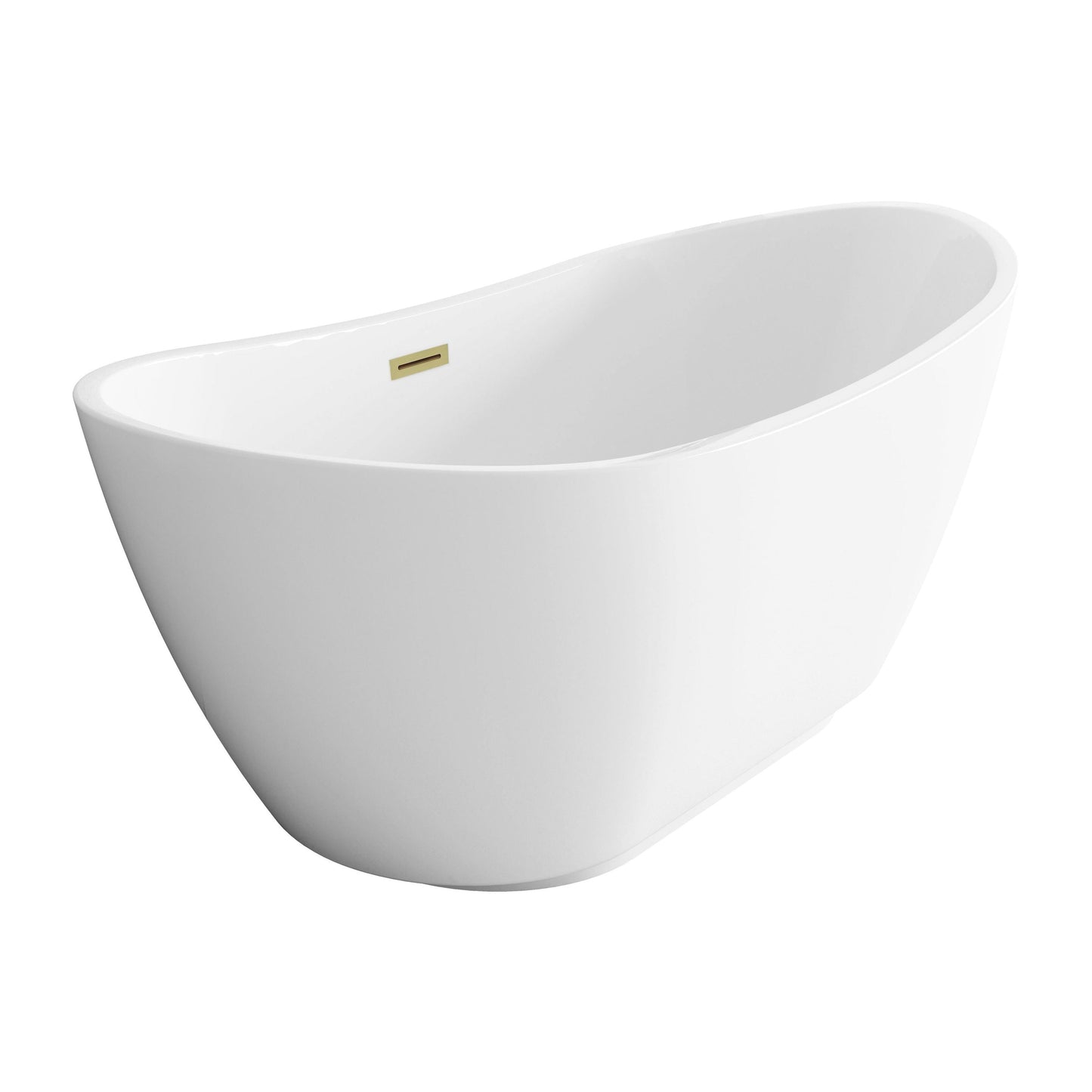 Ines 67" Soaking Bathtub in Glossy White