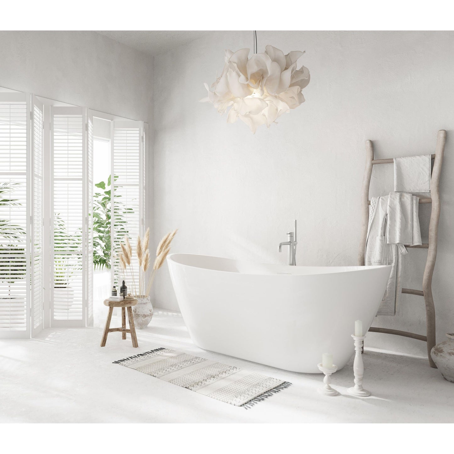 Ines 72" Soaking Bathtub in Glossy White