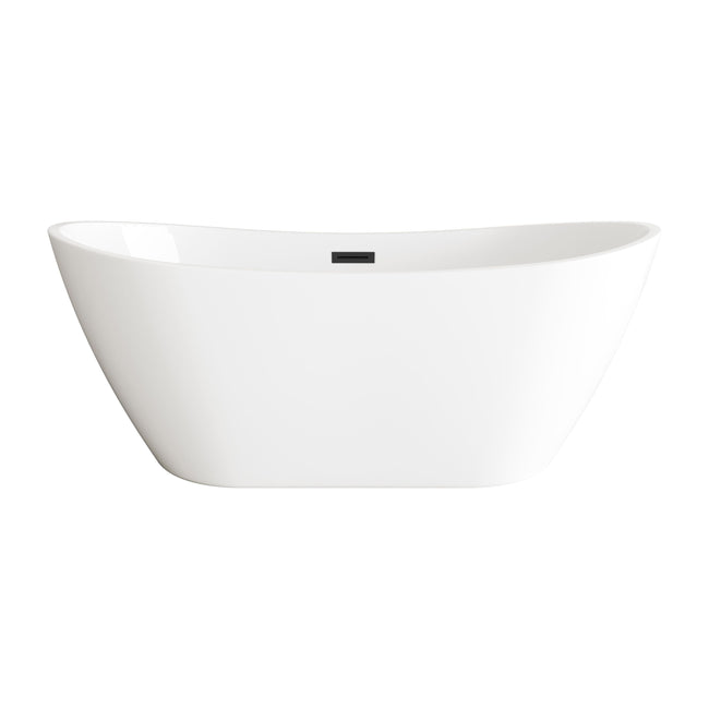 Ines 72" Soaking Bathtub in Glossy White