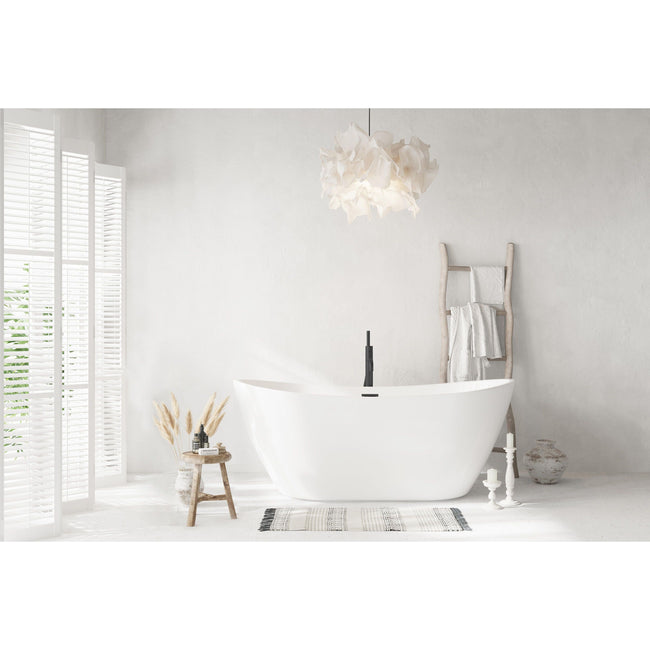 Ines 72" Soaking Bathtub in Glossy White