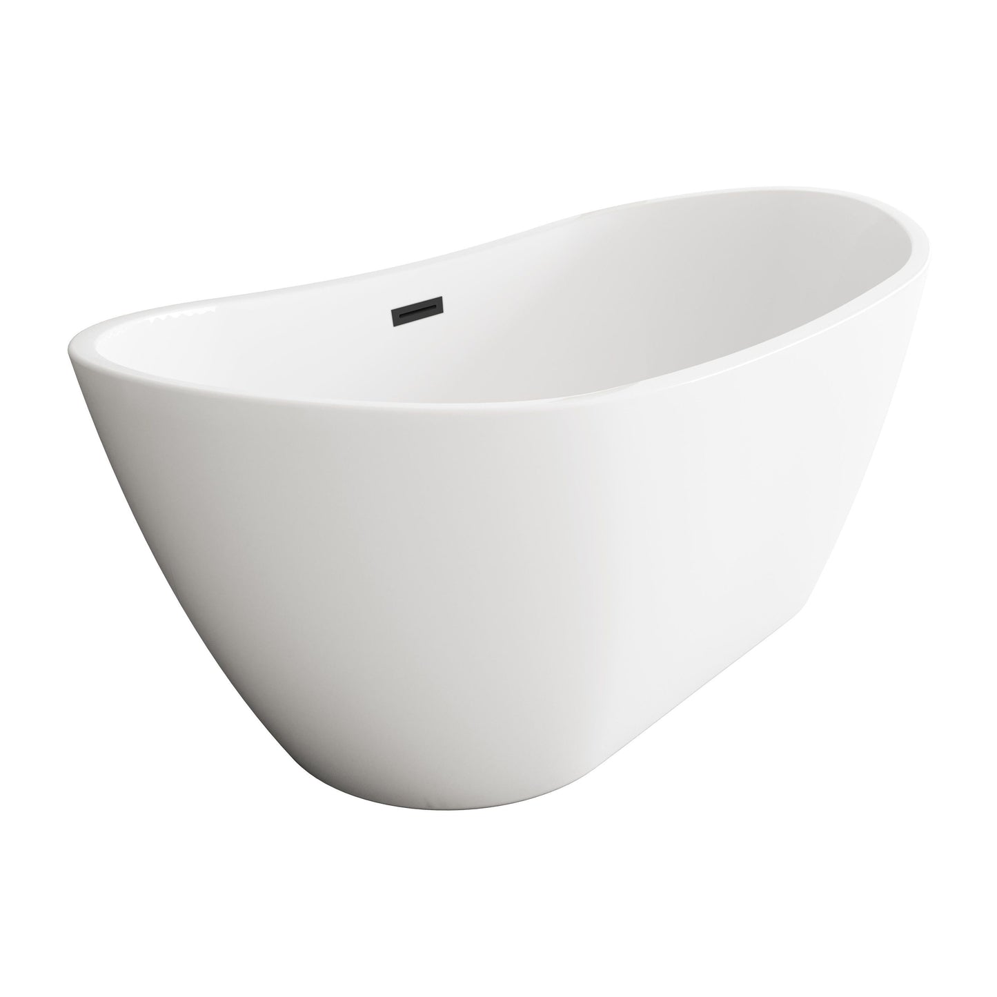 Ines 72" Soaking Bathtub in Glossy White