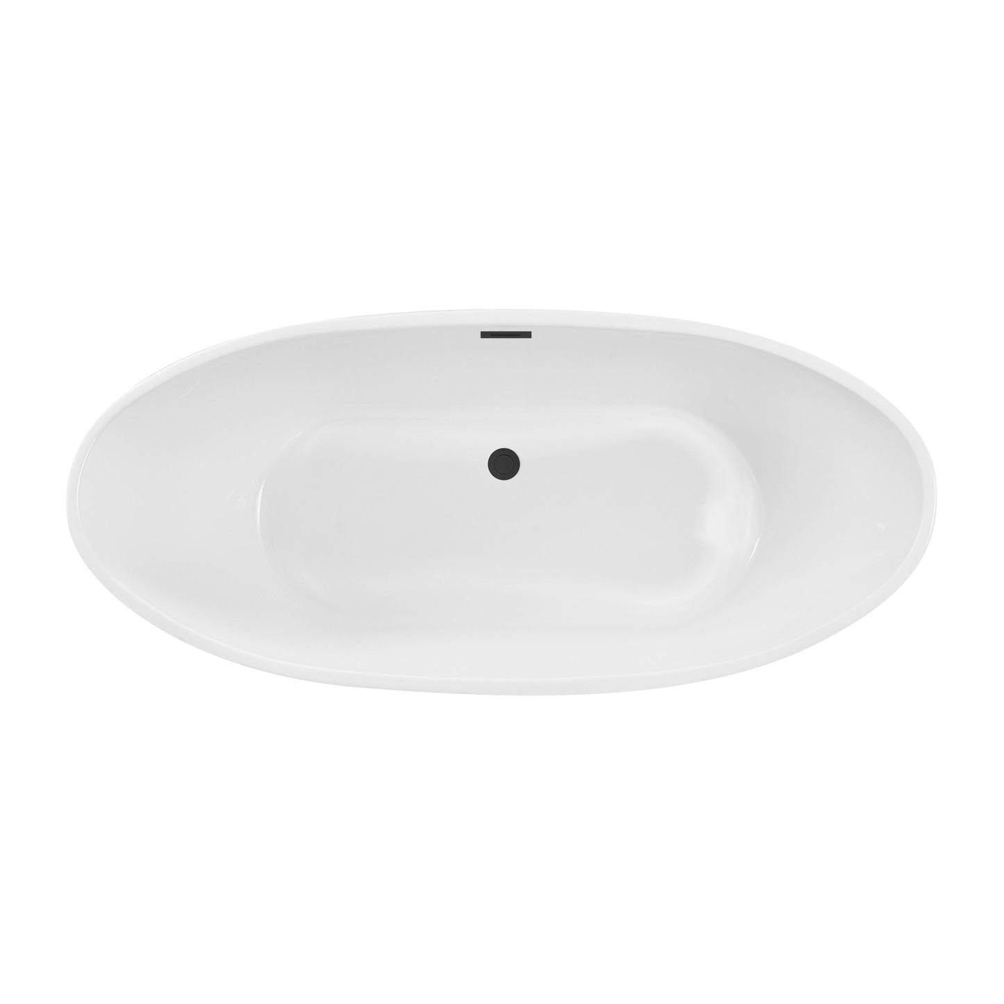 Ines 72" Soaking Bathtub in Glossy White