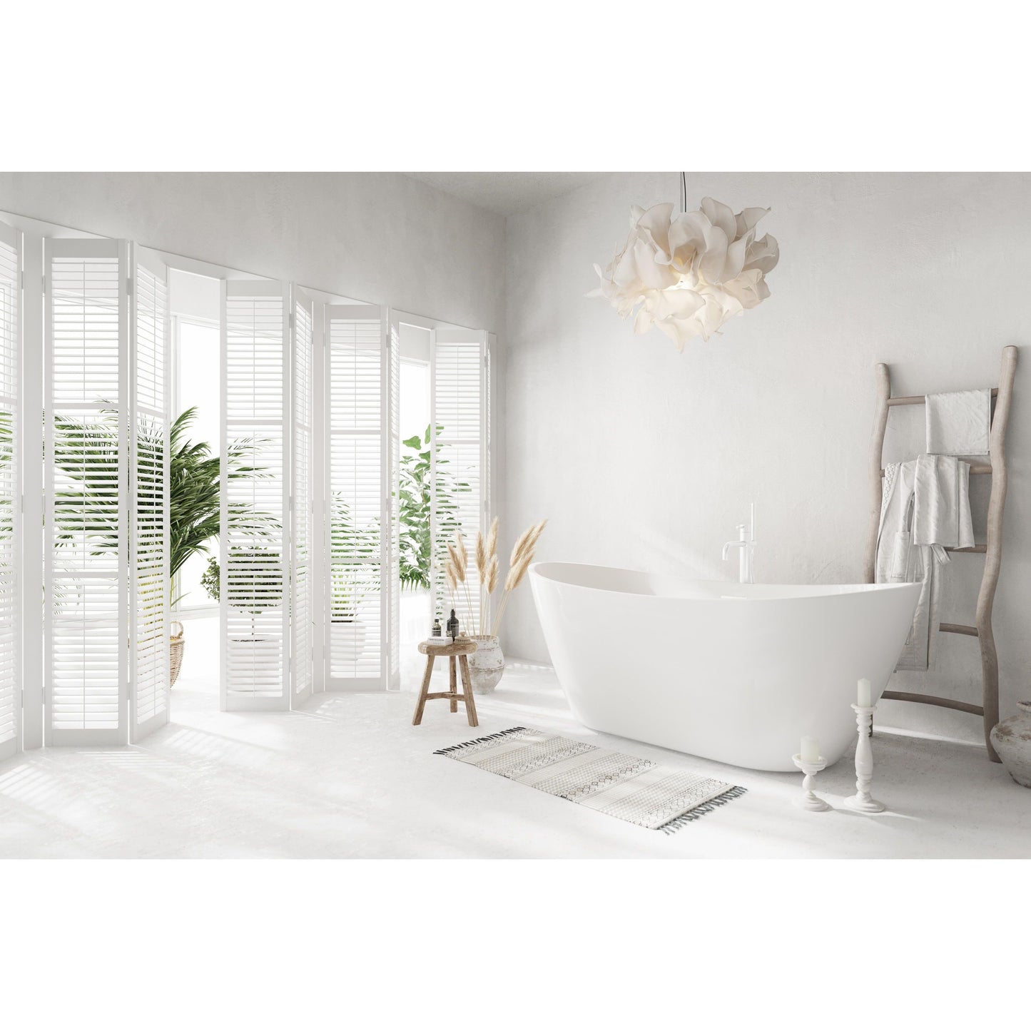 Ines 72" Soaking Bathtub in Glossy White