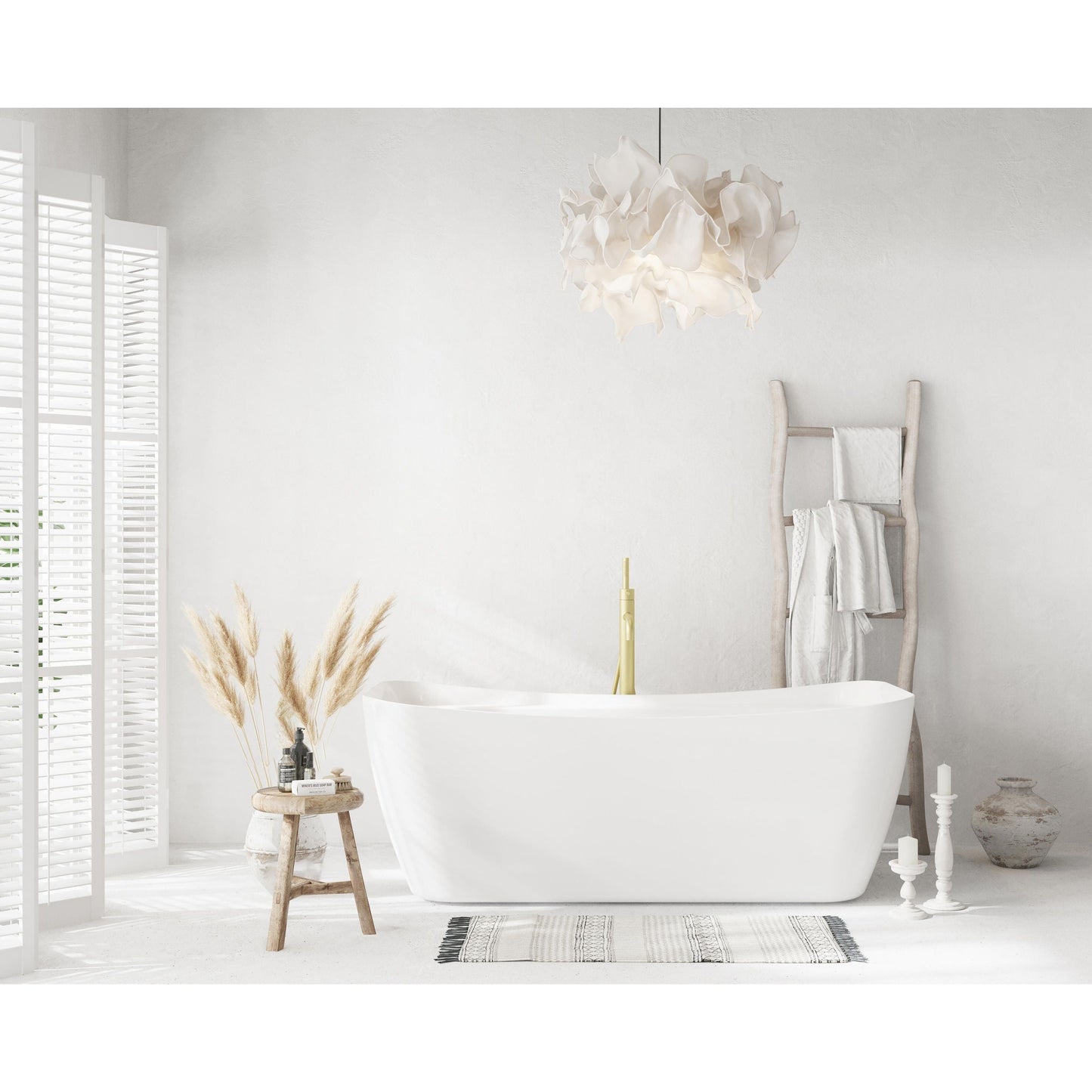 Harrieta 67" Soaking Bathtub in Glossy White