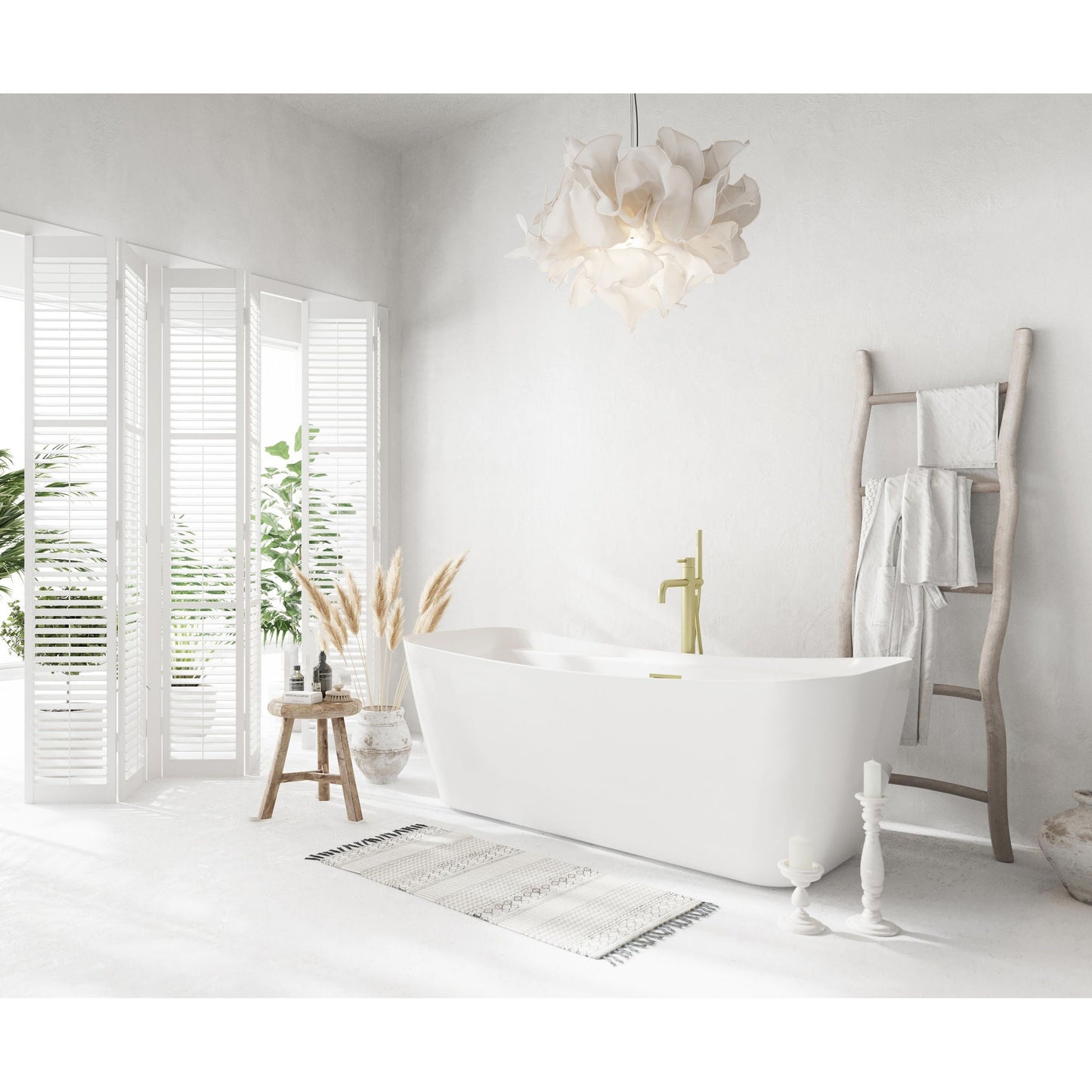 Harrieta 67" Soaking Bathtub in Glossy White