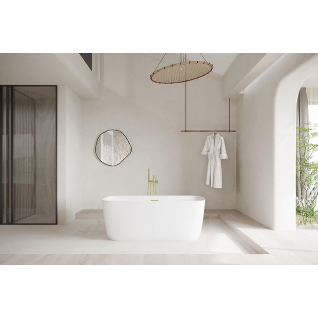 Calum 59" Soaking Bathtub in Glossy White