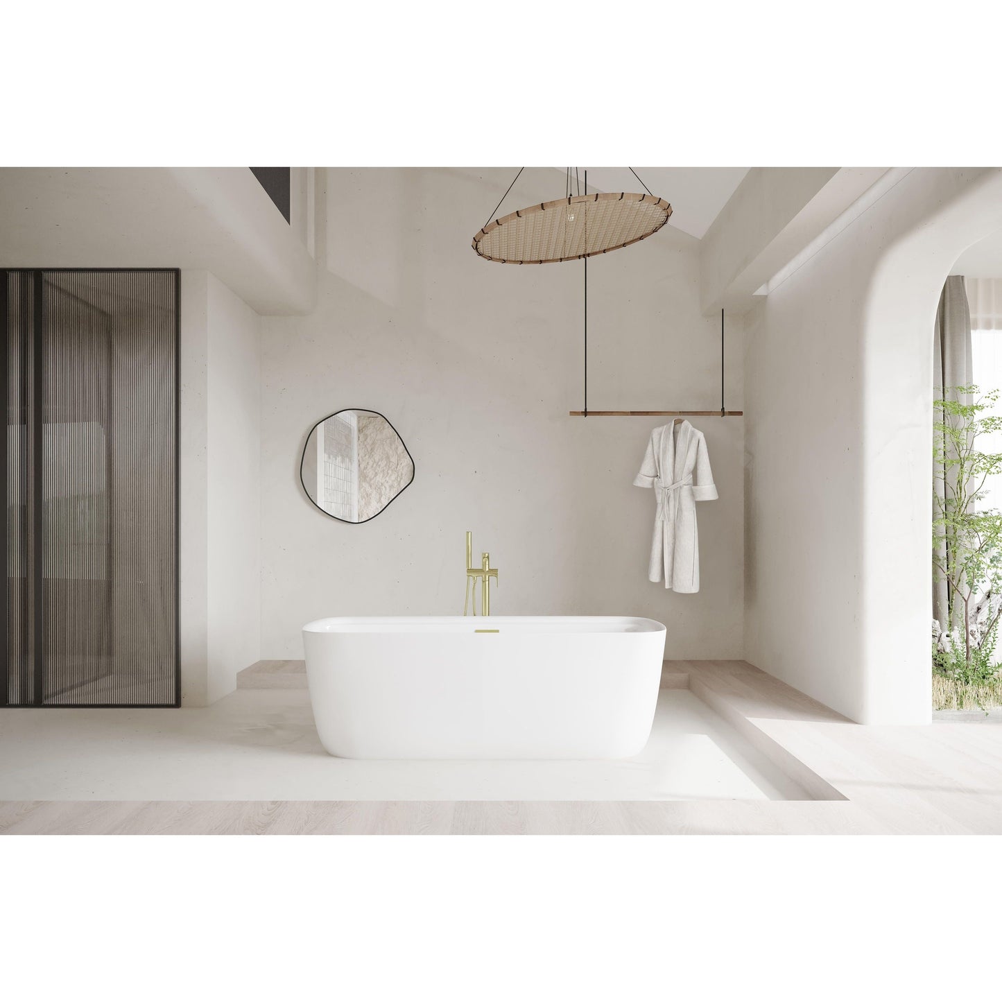 Calum 67" Soaking Bathtub in Glossy White