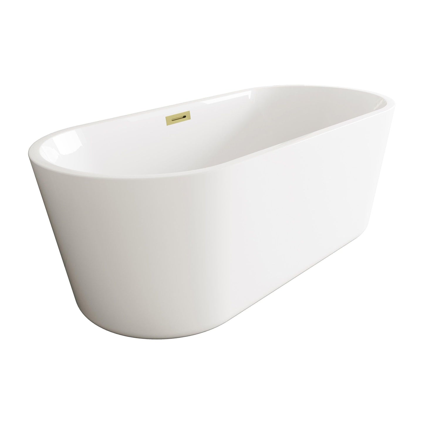 Odette 59" Soaking Bathtub in Glossy White